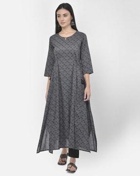 animal printed a-line kurta