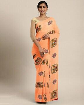 animal printed saree