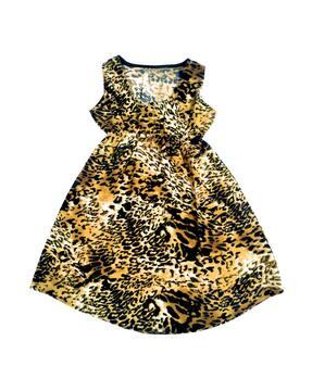 animal round neck dress