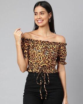 animal top with off shoulder