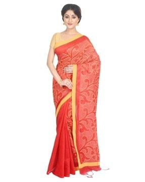 anirban kantha stitch saree with various and multiple vibrant colors traditional saree