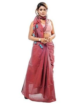 anirban khadi saree with floral design and multiple vibrant colors traditional saree