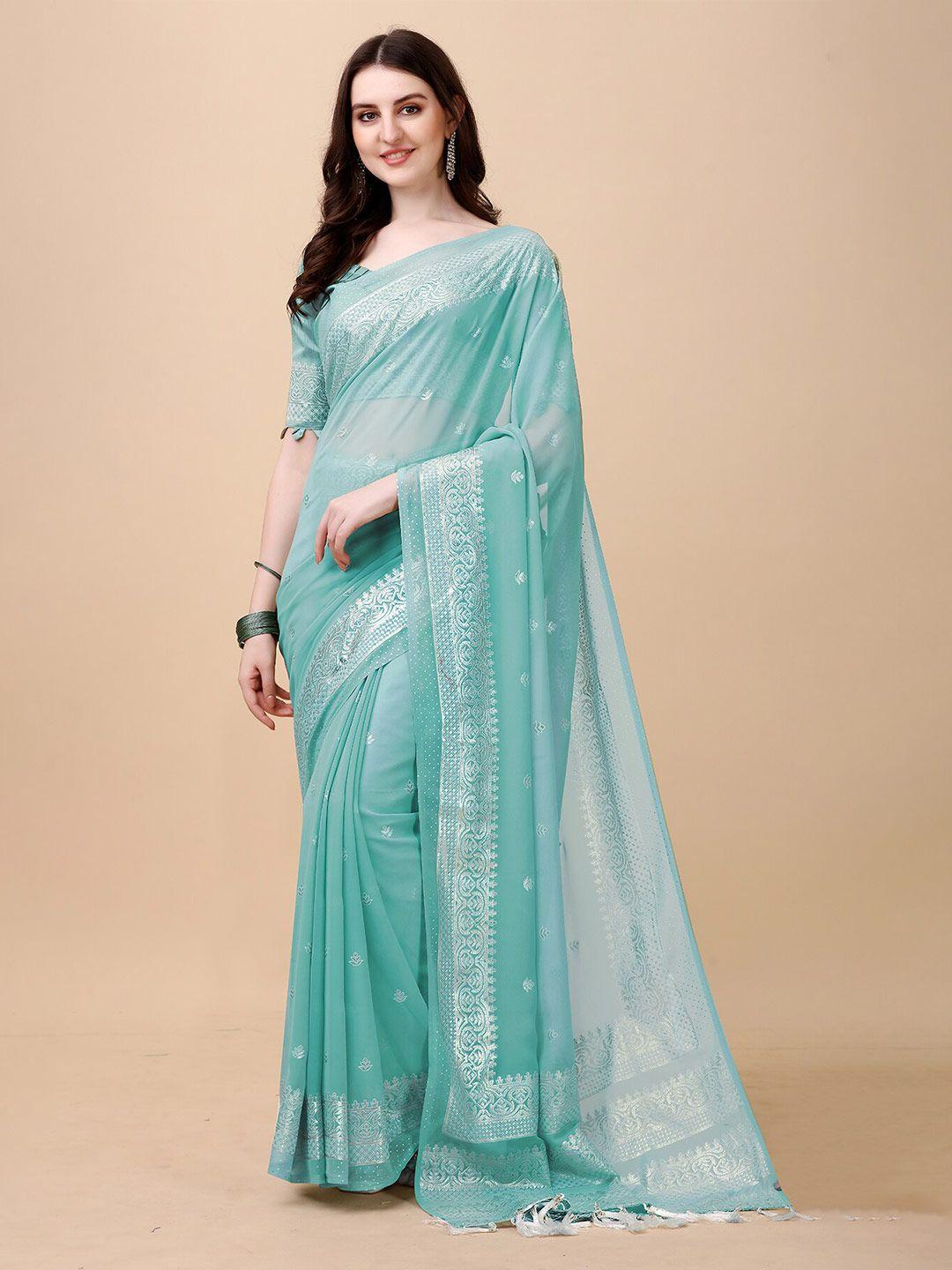 anjaneya sarees blue ethnic motifs silk blend banarasi saree
