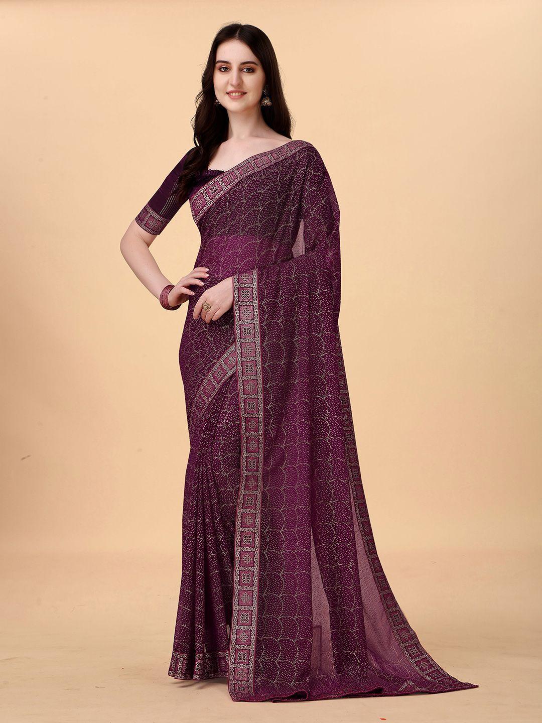 anjaneya sarees geometric printed pure georgette designer saree
