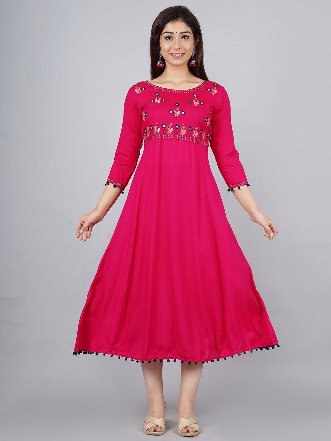 anjaya women yoke design thread work anarkali kurta