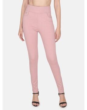 ankle length jeggings with elasticated waistband