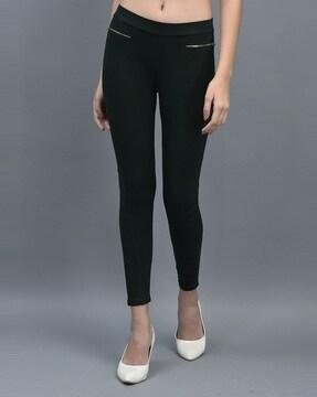 ankle-length jeggings with elasticated waist