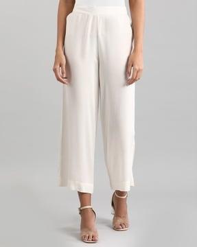 ankle-length palazzos with semi-elasticated waist
