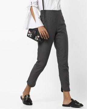 ankle-length pants with vented hems