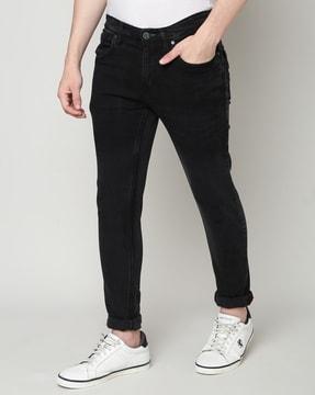 ankle-length slim fit jeans