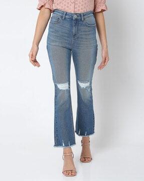 ankle-length  bootcut jeans