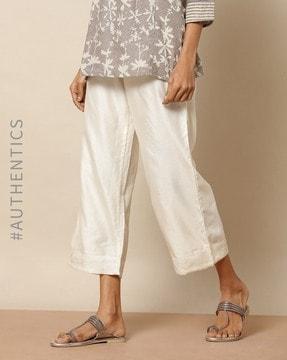 ankle length chanderi palazzos