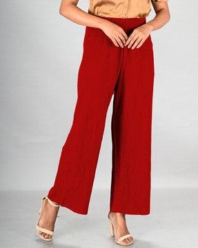 ankle length crushed palazzo with side pockets