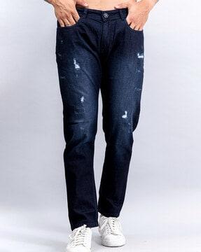 ankle-length denim jeans