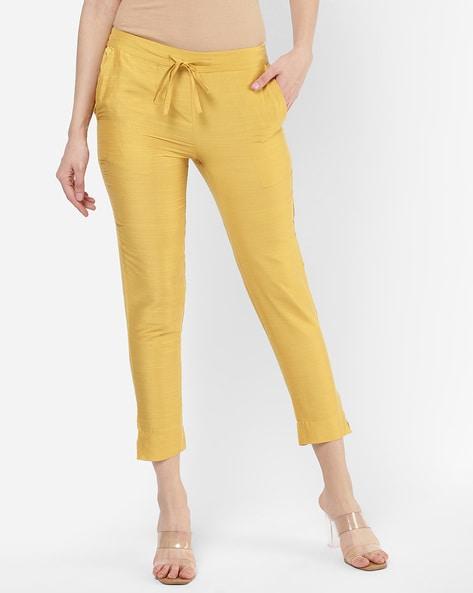 ankle-length drawstring waist pants