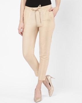 ankle-length drawstring waist pants