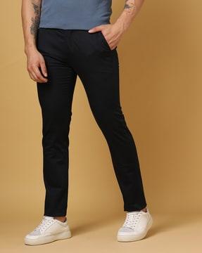 ankle-length flat-front chinos