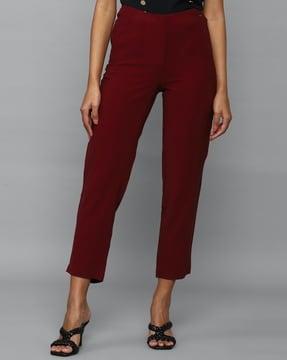 ankle-length flat-front pants