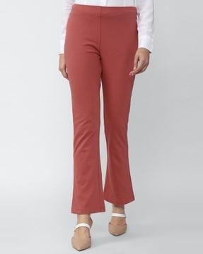 ankle-length flat-front trousers
