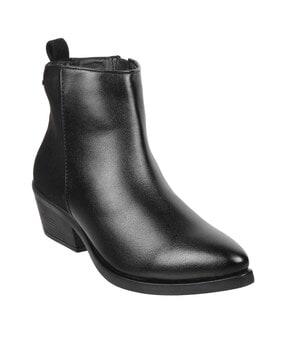 ankle-length heeled boots