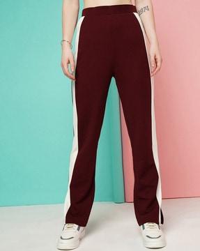 ankle-length high-rise trousers