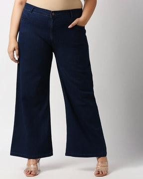 ankle length jeans with button closure