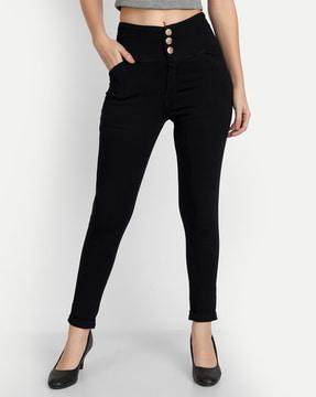 ankle length jeggings with elasticated waistband