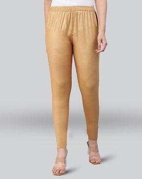 ankle-length leggings with elasticated waist