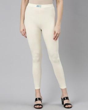 ankle-length leggings with elasticated waist