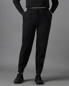 ankle length mid-rise essential fleece joggers - abt00201