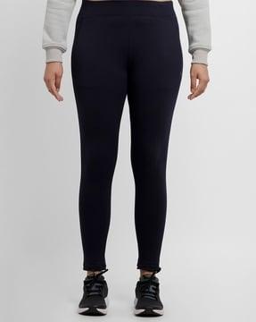 ankle-length mid-rise jeggings