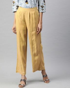 ankle length mid rise palazzos