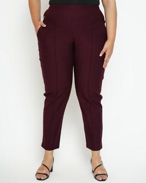 ankle-length pants with elasticated waist