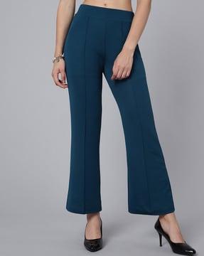 ankle-length pants with elasticated waist