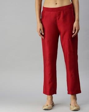 ankle-length pants with insert pockets