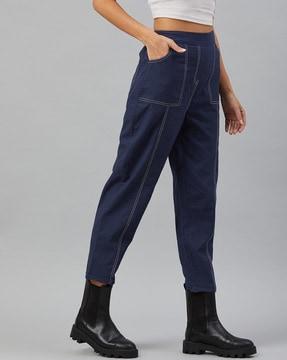 ankle length pants with patch pockets