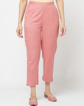 ankle-length pants with semi-elasticated waist