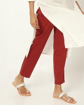 ankle-length pants with semi-elasticated waistband