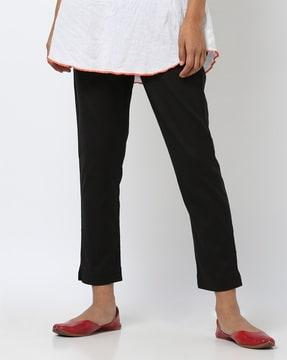 ankle-length pleat-front trousers