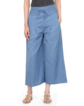 ankle-length relaxed fit palazzos