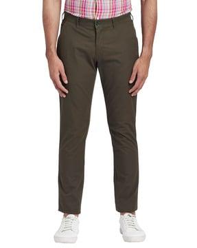 ankle length relaxed fit trousers
