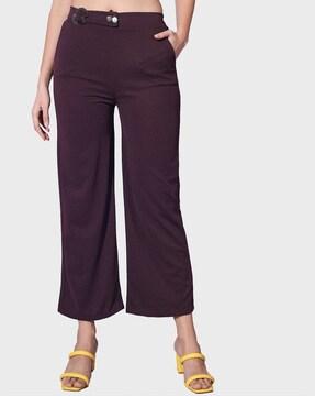 ankle-length relaxed fit trousers