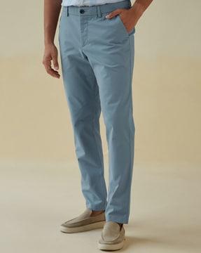 ankle-length relaxed fit trousers