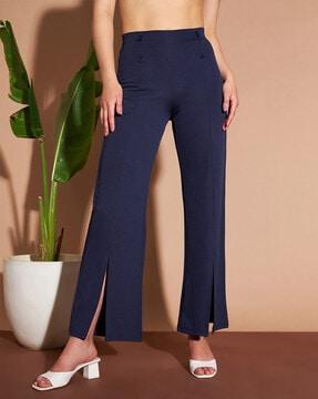 ankle-length relaxed fit trousers