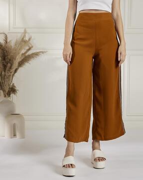 ankle-length relaxed fit trousers