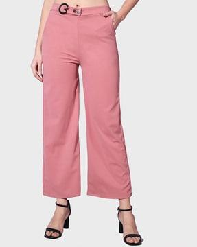 ankle-length relaxed fit trousers