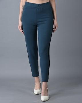 ankle-length skinny fit jeggings