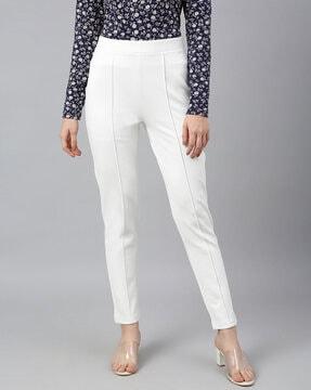 ankle-length skinny fit pants