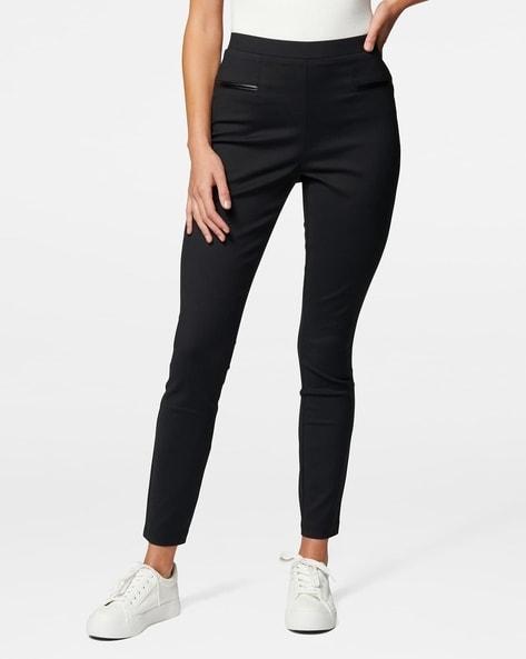 ankle-length skinny fit trousers