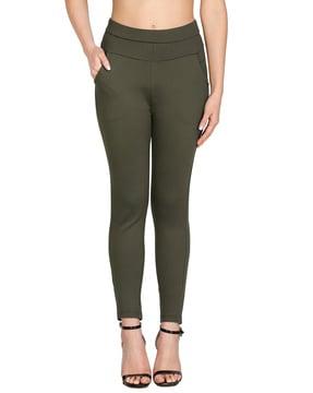ankle-length skinny jeggings with pockets